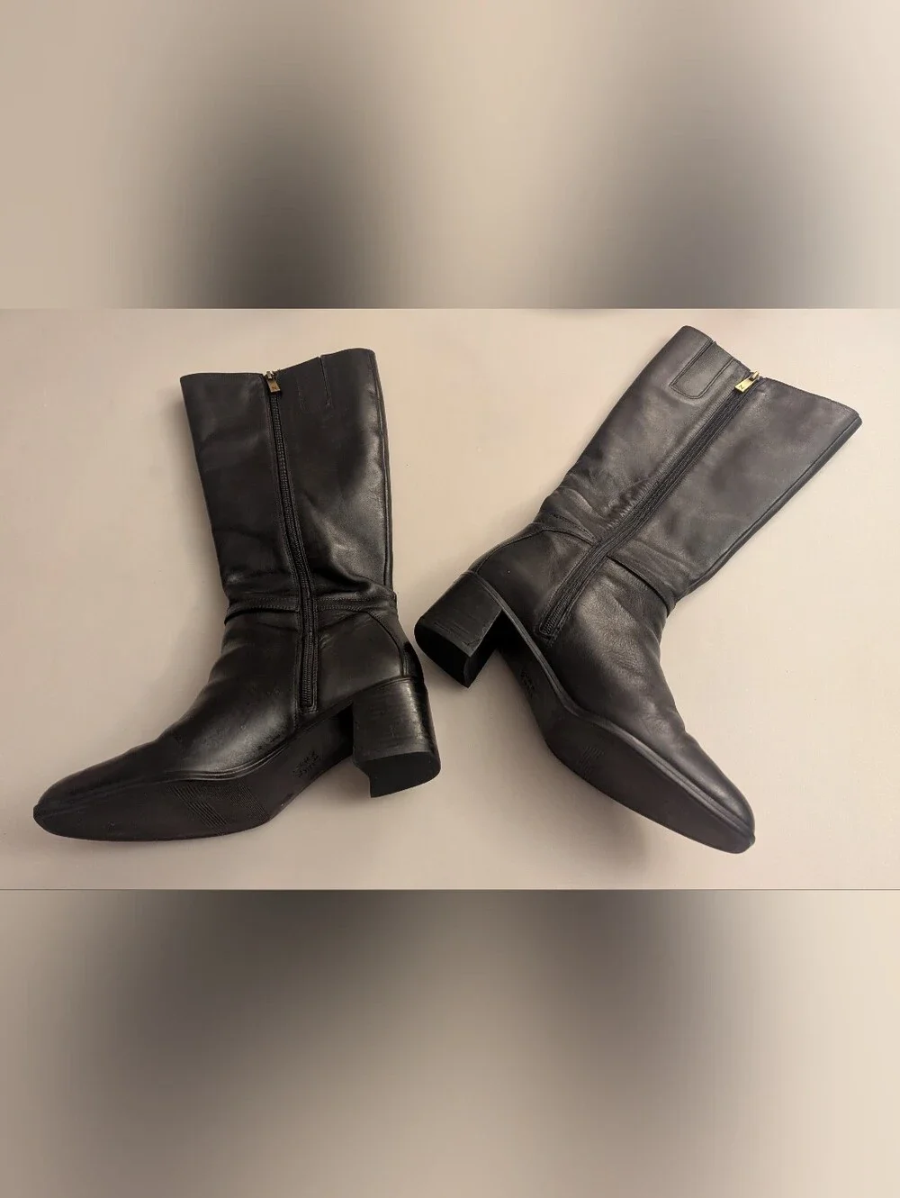 Naturalizer Sterling Women's Leather Black Wide Calf Knee-High Boots. Size 9.5W